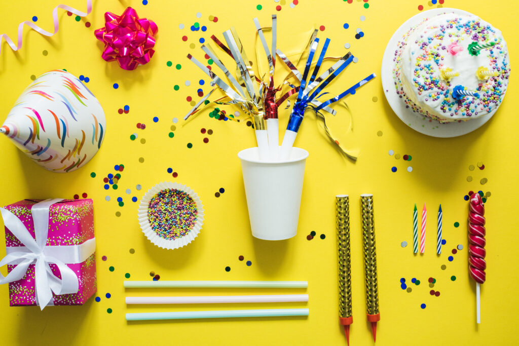 festive elements birthday cake