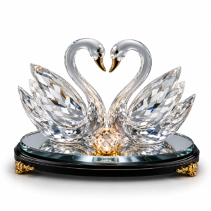 Crystal Couple Swan Showpiece