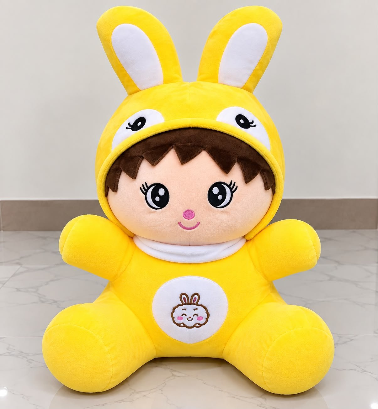 1.10 Feet Yellow Bunny Soft Toy – Cute Baby Plush Toy