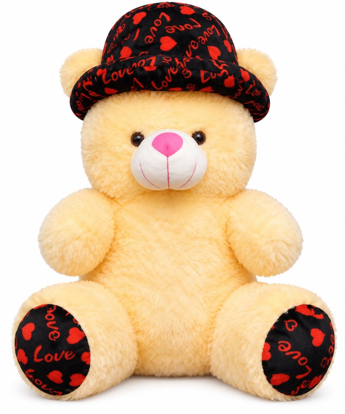 3 Feet Cream Teddy Bear with Love Hat – Large Plush Soft Toy