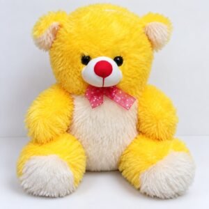 1.2–2 Feet Yellow Teddy Bear with Pink Bow – Cute Plush Teddy
