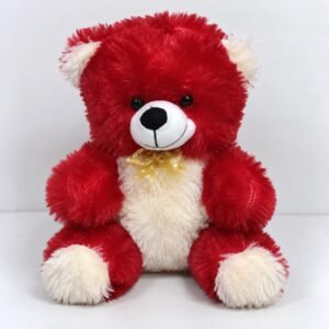 1 Feet Red & White Teddy Bear with Bow – Cute Plush Teddy