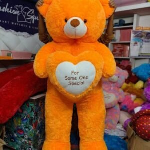 5 Feet Orange Teddy Bear with Heart – Big Plush Teddy