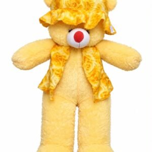 3.5 Feet Yellow Teddy Bear with Matching Hat & Scarf – Large Plush Teddy