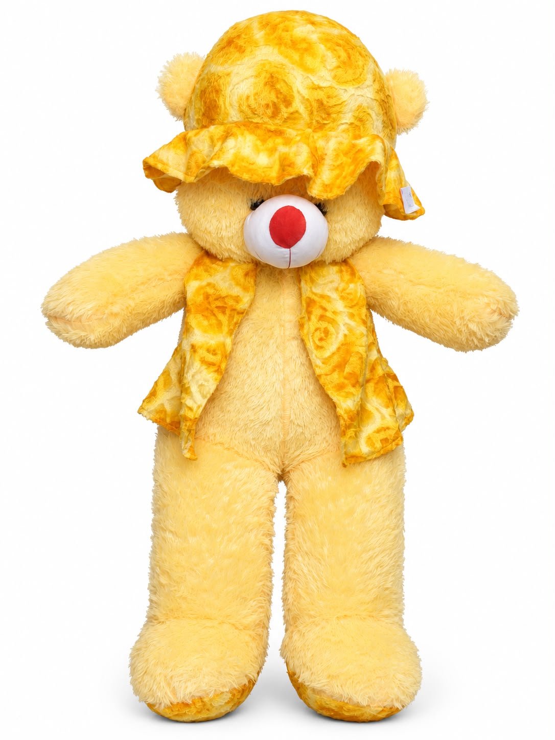 3.5 Feet Yellow Teddy Bear with Matching Hat & Scarf – Large Plush Teddy