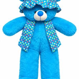 3.5 Feet Blue Teddy Bear with Matching Hat & Scarf – Large Plush Teddy